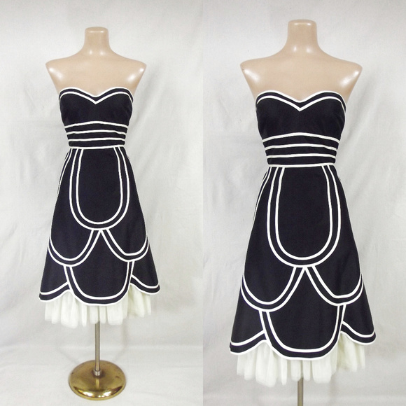 WD.NY Dresses & Skirts - Retro Art-Deco Strapless Fit & Flare Party Dress